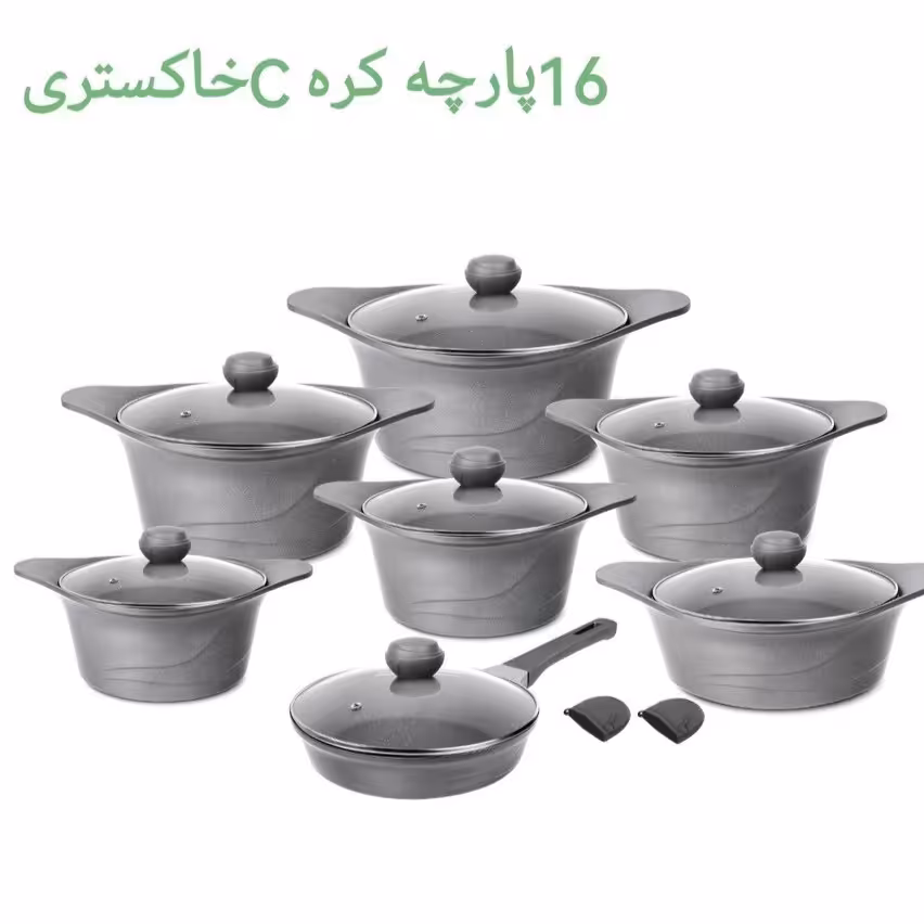 سرویس قابلمه چدن 16 پارچه MGS طرح کره