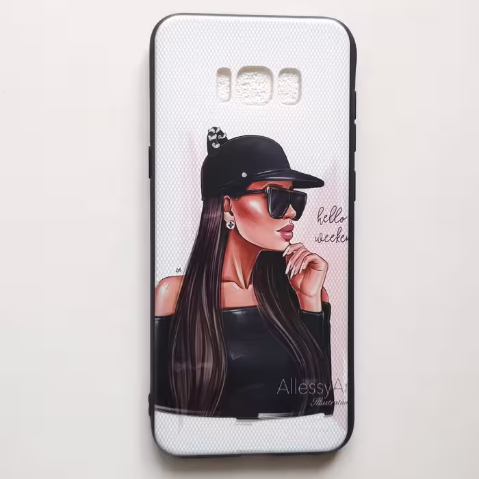قاب طرحدار  دختر کلاه مشکی گوشی سامسونگ S8 plus