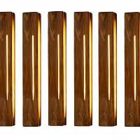 چراغ خواب چوبی تزیینی دیواری از جنس چوب و LED آفتابی مدل اخگر sw5-37 بسته 6 عددی