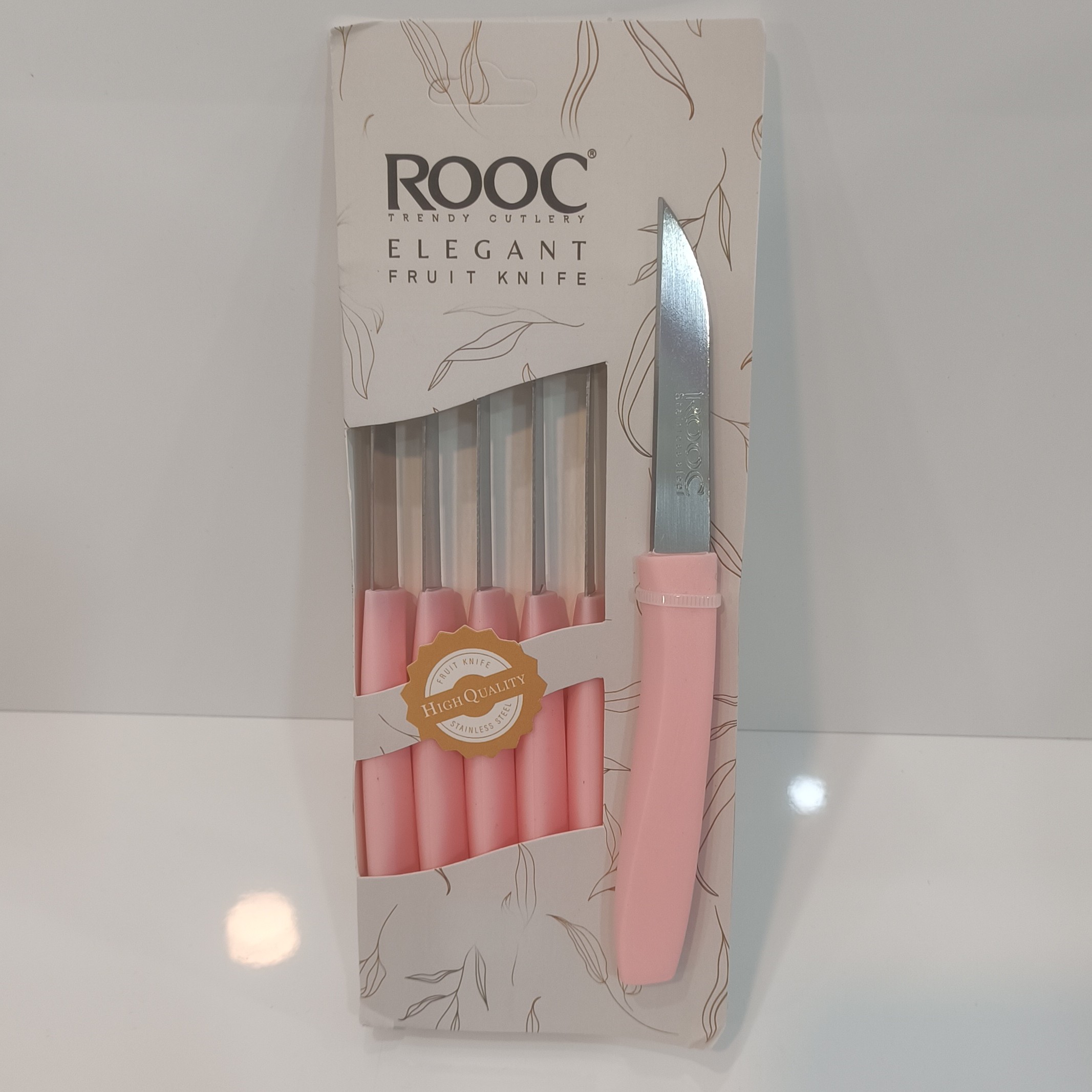 چاقو میوه خوری ROOCبسته 6 عددی در چهار رنگ مختلف 
