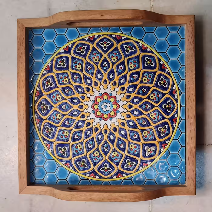 سینی چوب و کاشی