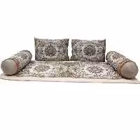 پشتی شاهنشین ست پنج تایی مخمل و تشک نمدی 