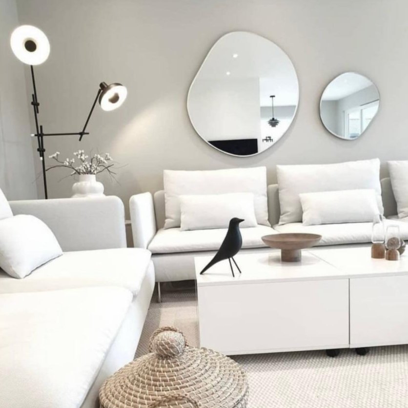 آینه دیواری ست دفرمه گرد ابعاد 90×95و 40×45