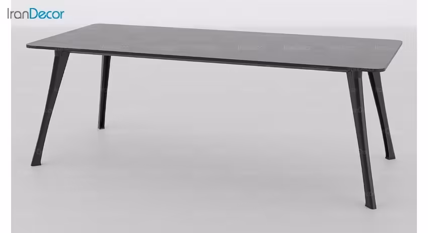 میز کنفرانسی پایه چوبی نظری مدل استرایپ با صفحه ام دی اف