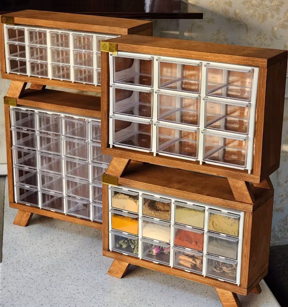 جا ادویه چوبی شبکه ای