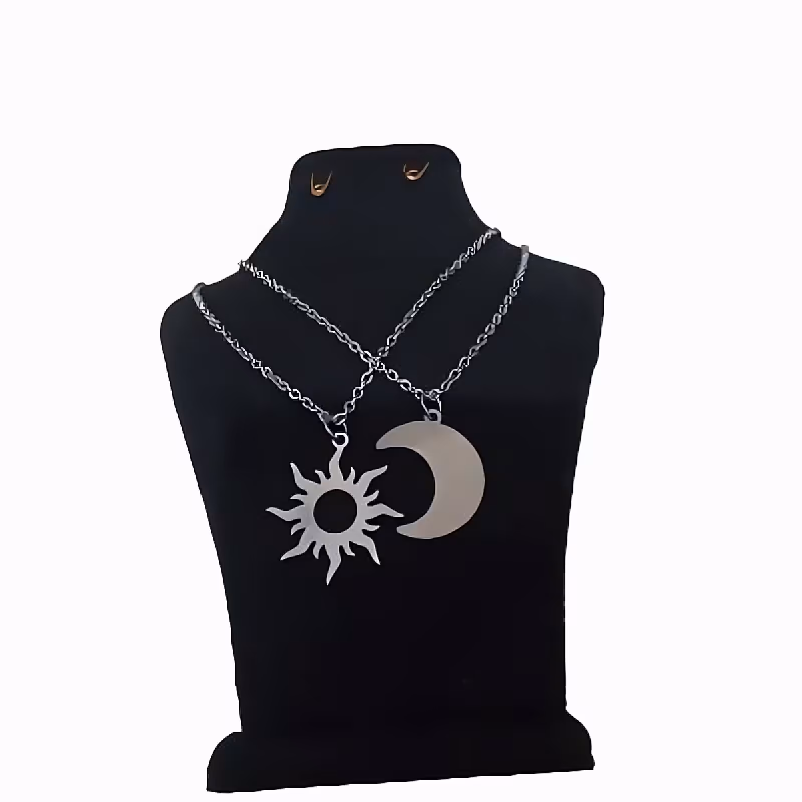 گردنبند مدل مهر و ماه مجموعه دو عددی