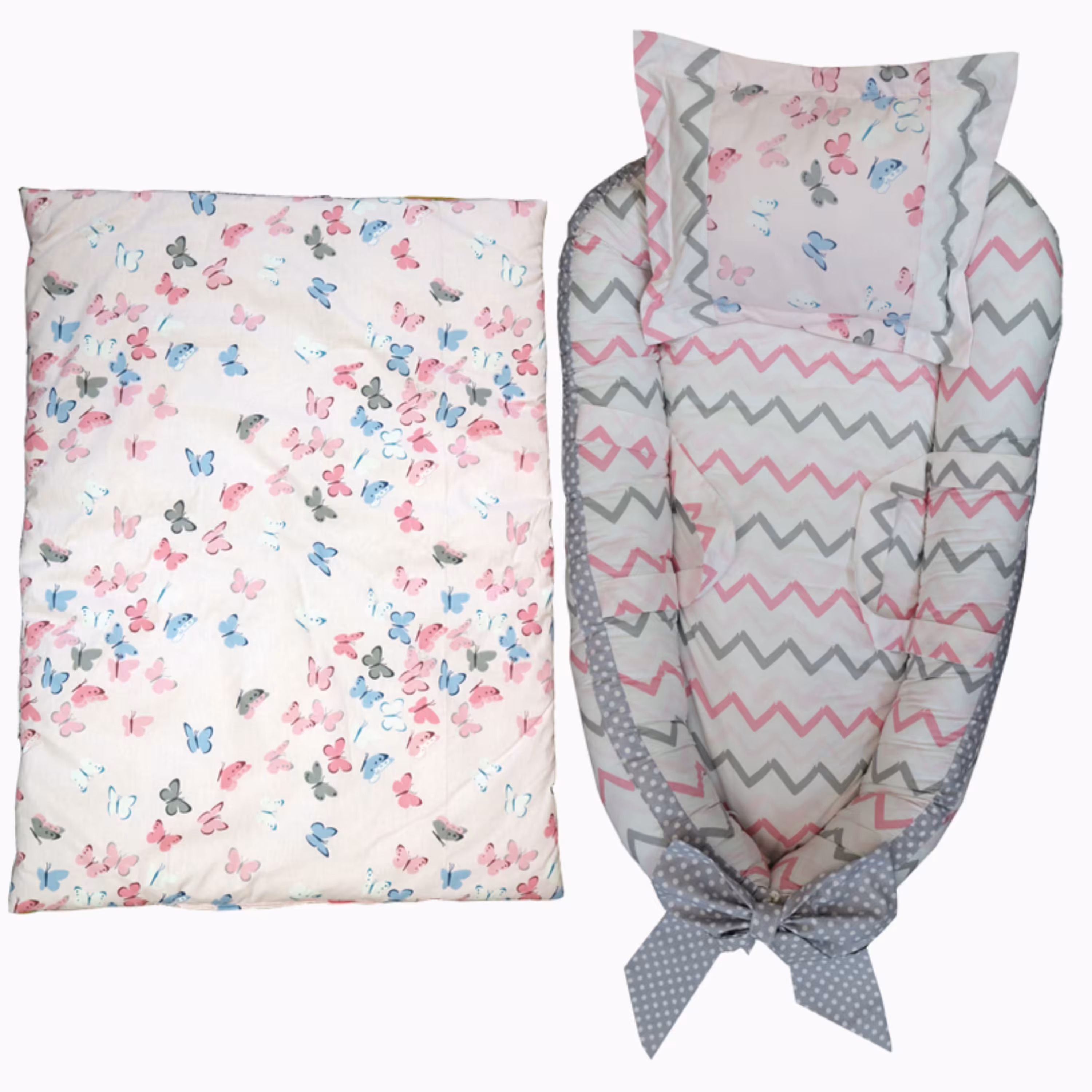 سرویس خواب نوزاد - سیسمونی 3 تکه کودک طرح پروانه کد 67