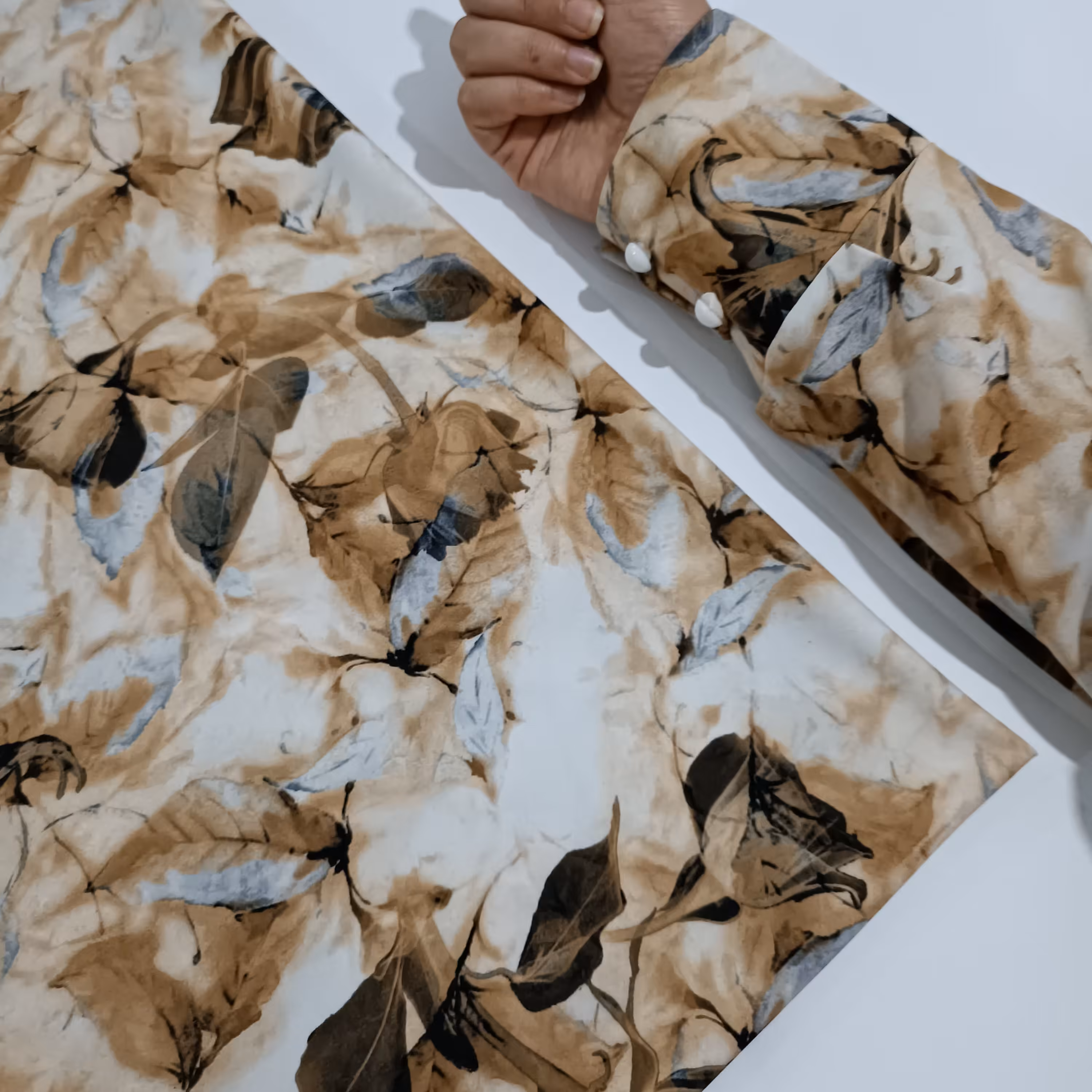 ست روسری و ساق دست  زیبا و مجلسی گل رز برجسته سوپر سافت