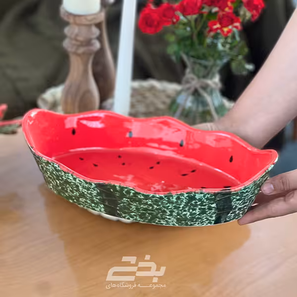 تابه سرامیکی بیضی طرح هندوانه