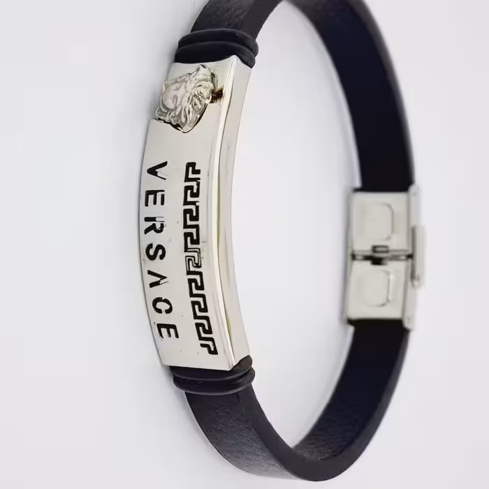 دستبند چرم  باپلاک استیل اسپرت درجه یک مارکدار 