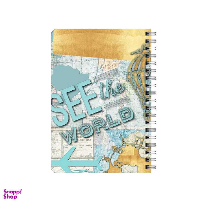 دفترچه یادداشت بامبیلیپ مدل چوبی طرح جهاتگردی و سفر کد 0620838