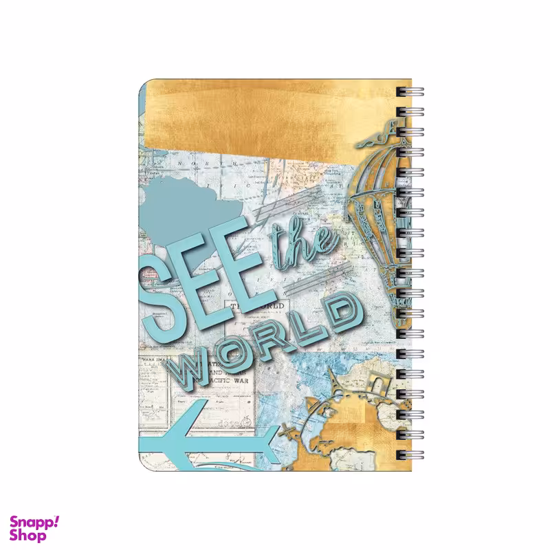 دفترچه یادداشت بامبیلیپ مدل چوبی طرح جهاتگردی و سفر کد 0620838