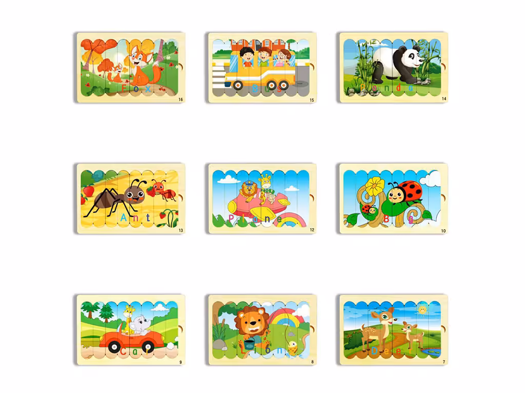 پازل ریلی چوبی 8 تکه اسباب بازی