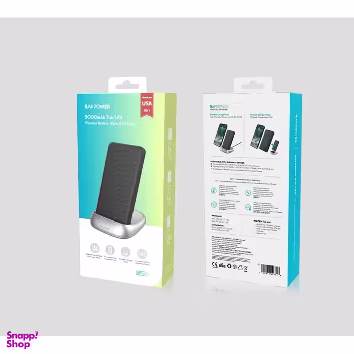 پاوربانک وایرلس استند هوکو مدل rp-pb106 ظرفیت 5000 میلی آمپر ساعت
