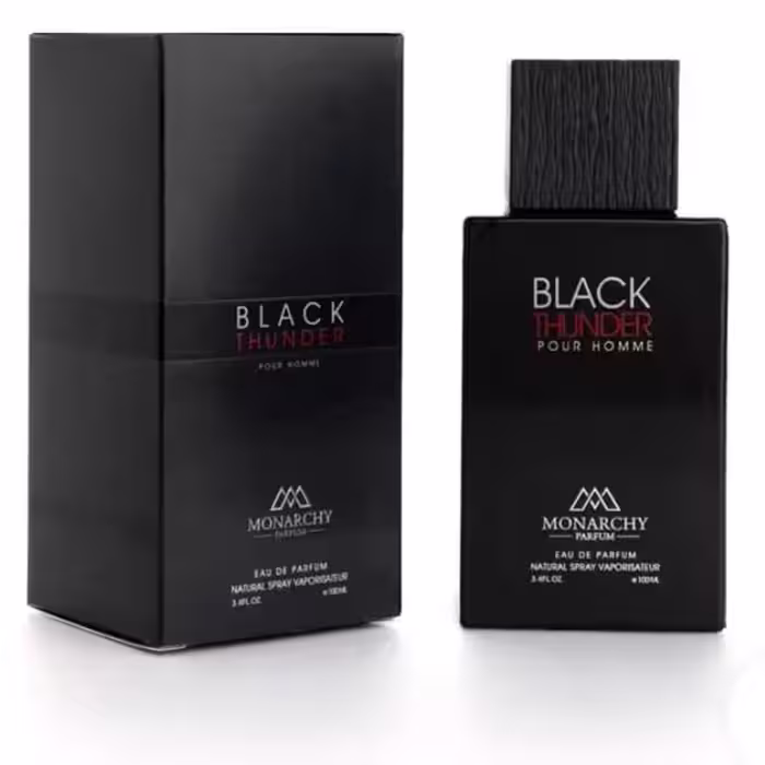 ادوپرفیوم برند اصلی  مونارچی  مدل BLACK THUNDER با رایحه لالیک انکر نویر