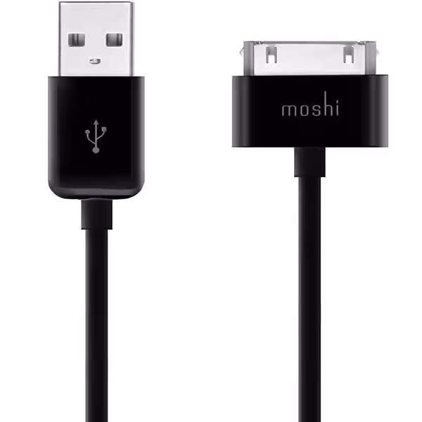 کابل MOSHI موشی تبدیل USB به 30PIN مشکی - Hiapple.ir
