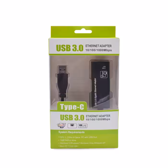 تبدیل پورت شبکه USB 3.0 type-c ethernet adapter 10 100 1000mbps