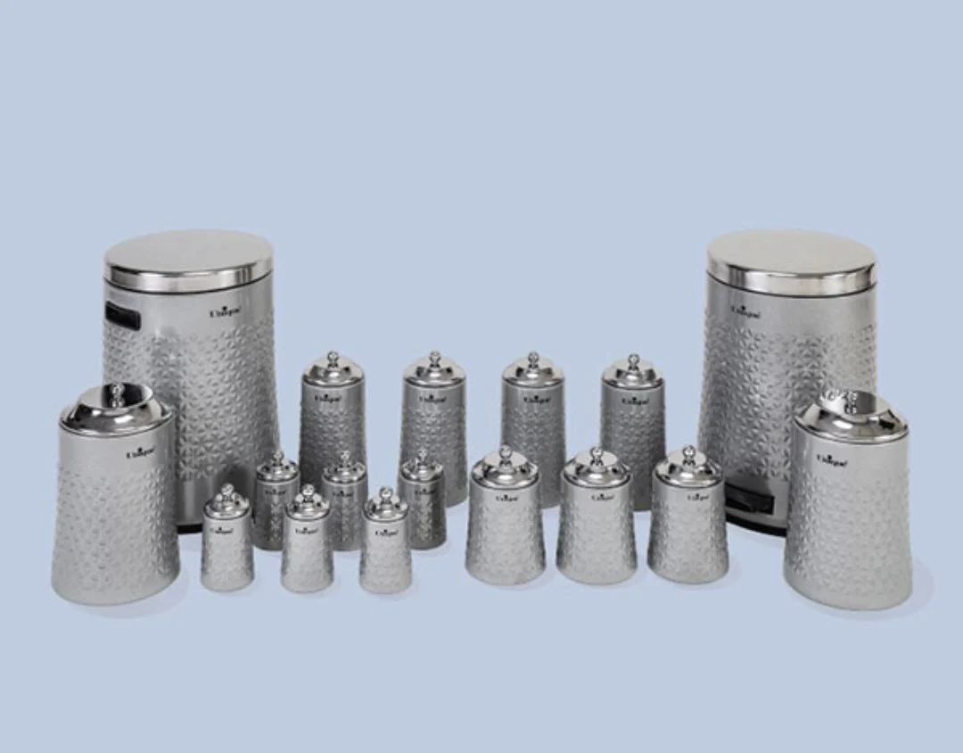 سرویس آشپزخانه 17 پارچه یونیک نقره ای استیل گلکسی کد un-4619