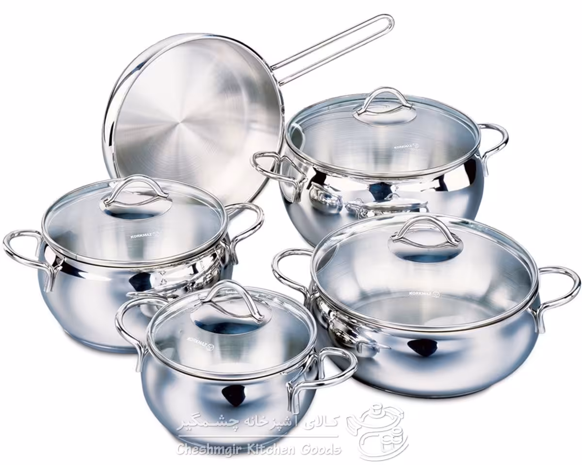 سرویس 9 پارچه قابلمه استیل کرکماز مدل تامبیک کد 1800