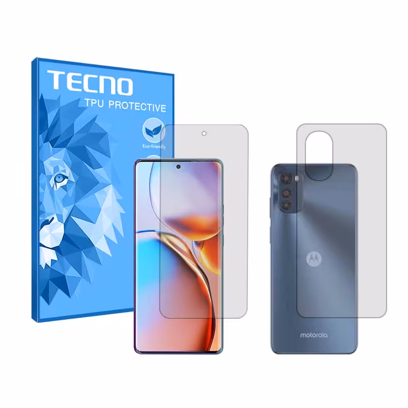 گلس صفحه نمایش و پشت گوشی موتورولا Moto E32s مدل شفاف برند تکنو کد SS