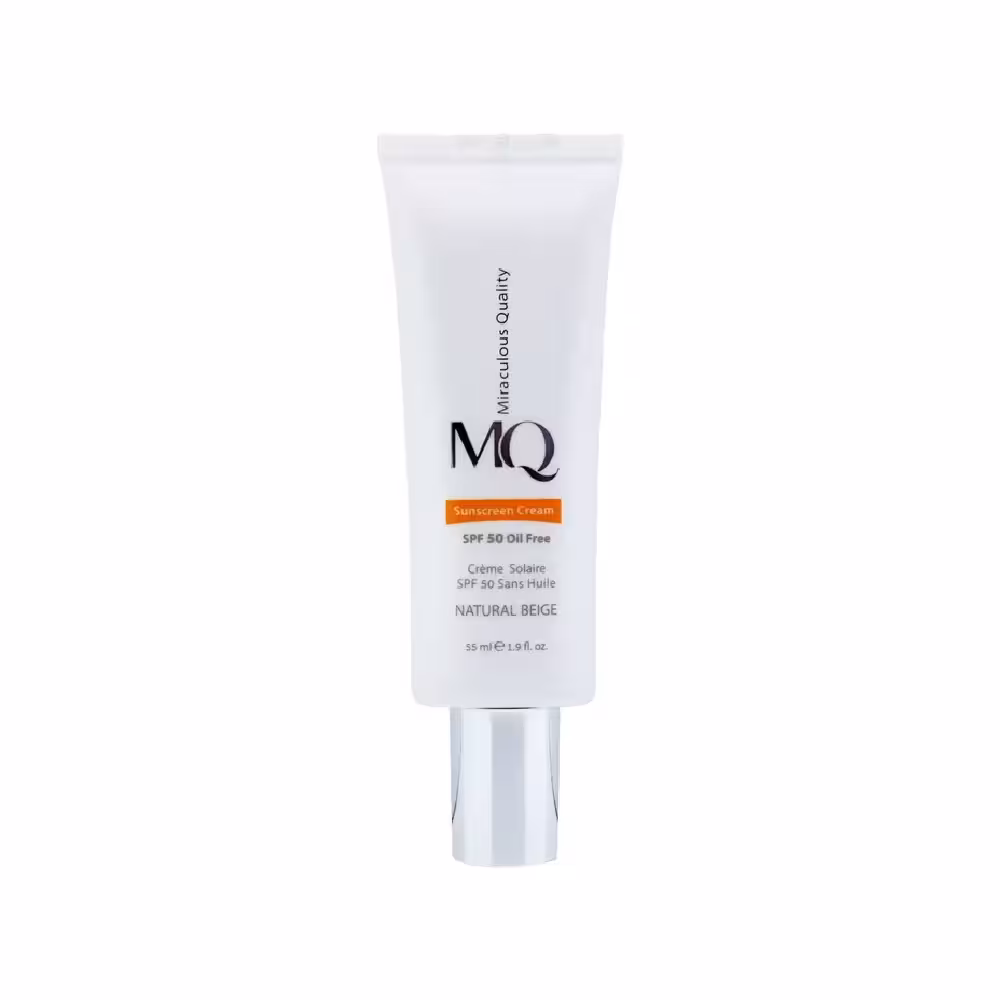 کرم ضد آفتاب فاقد چربی بژ طبیعی ام کیو SPF50 - فروشگاه میرکمالی
