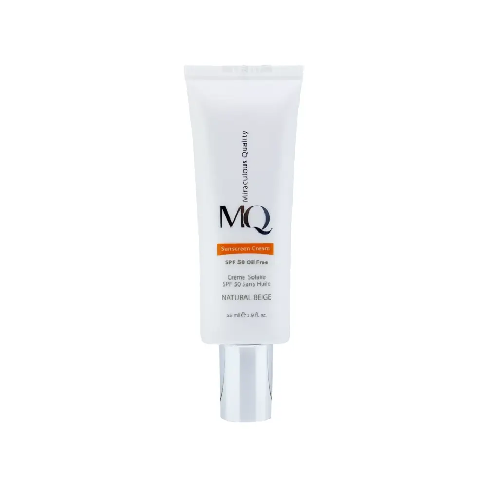 کرم ضد آفتاب فاقد چربی بژ طبیعی ام کیو SPF50 - فروشگاه میرکمالی