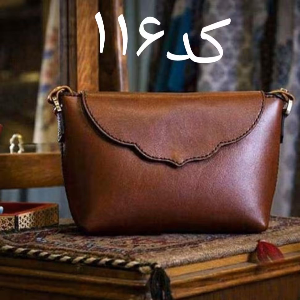 کیف دوشی چرم گاوی دست دوز 566
