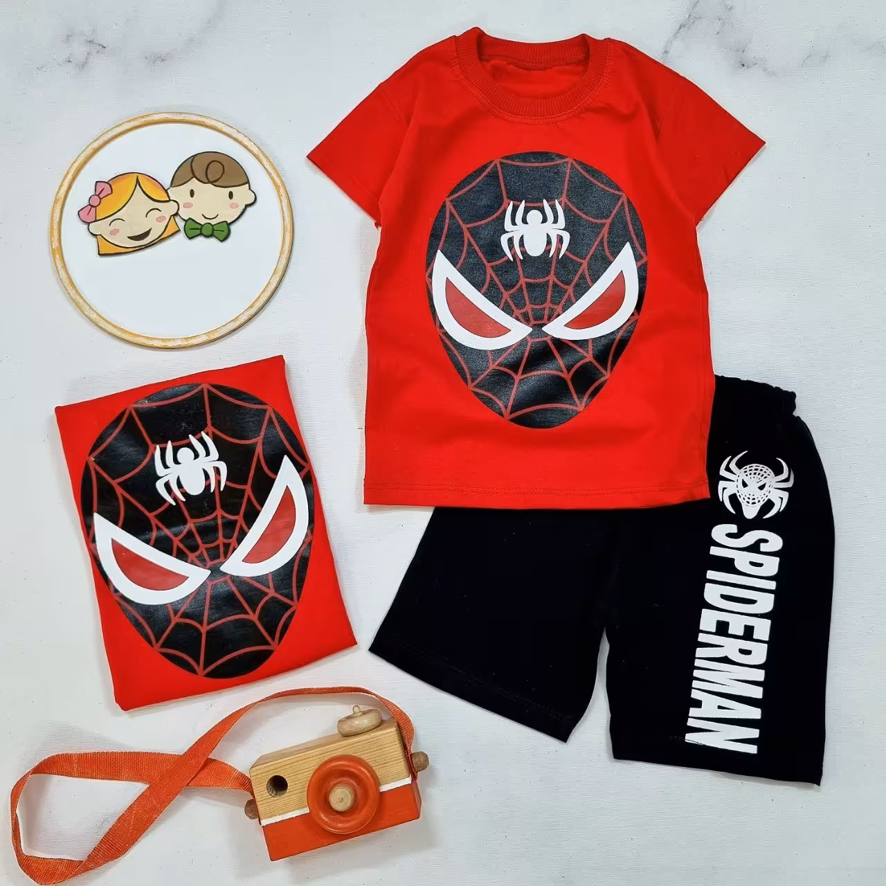 تیشرت شلوارک پسرانه عنکبوتی اسپایدرمن سایز  40، 45، 50، 55، 60