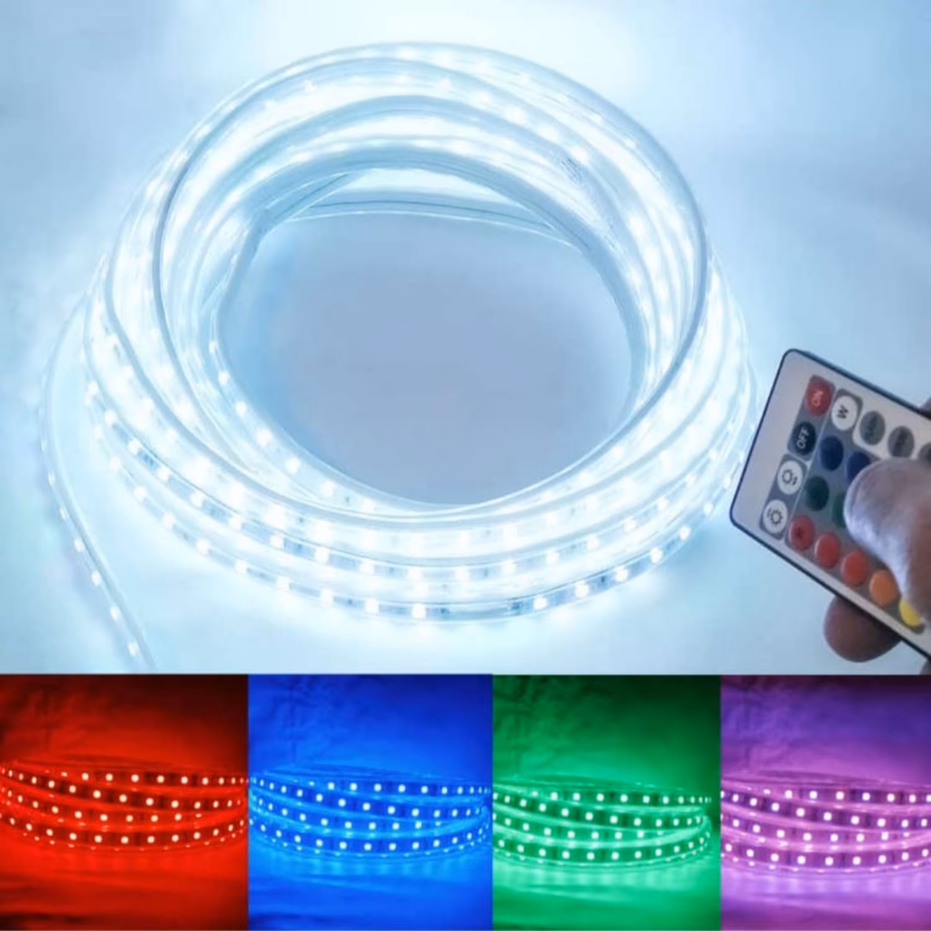ریسه ال ای دی شلنگی16 رنگ ثابت و متغییر RGB طول 26 متر