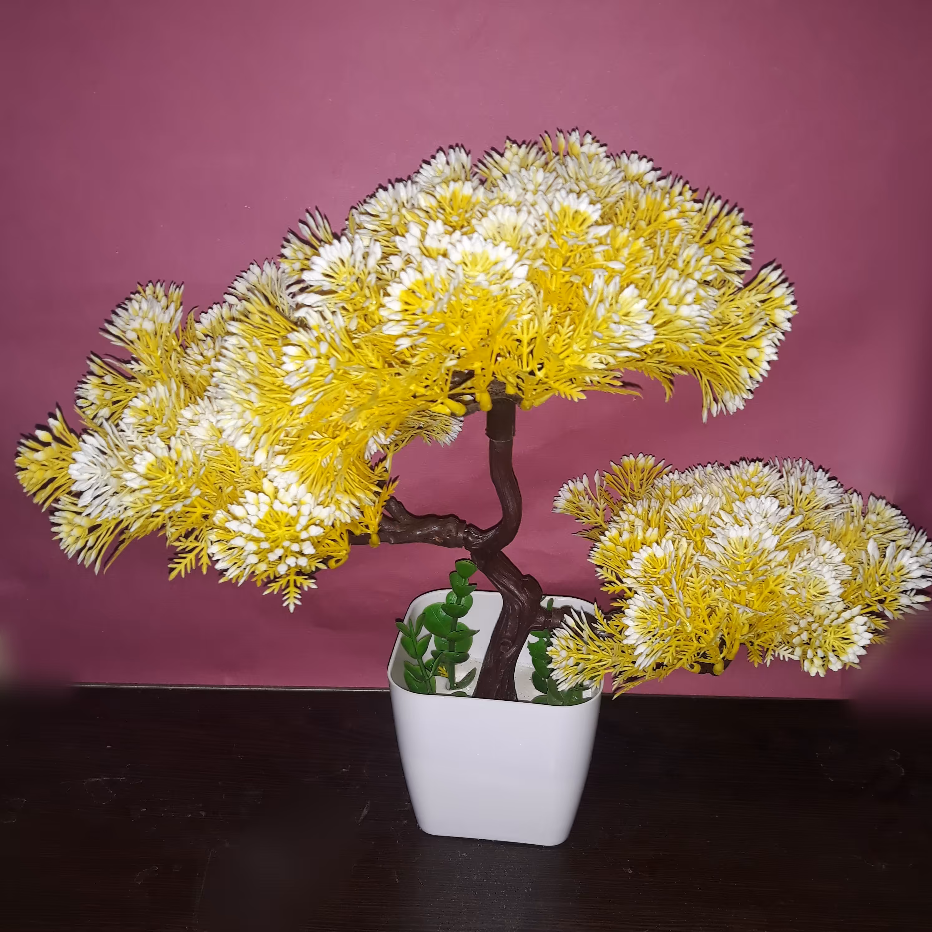 گل مصنوعی بن سای سه کوپه زرد