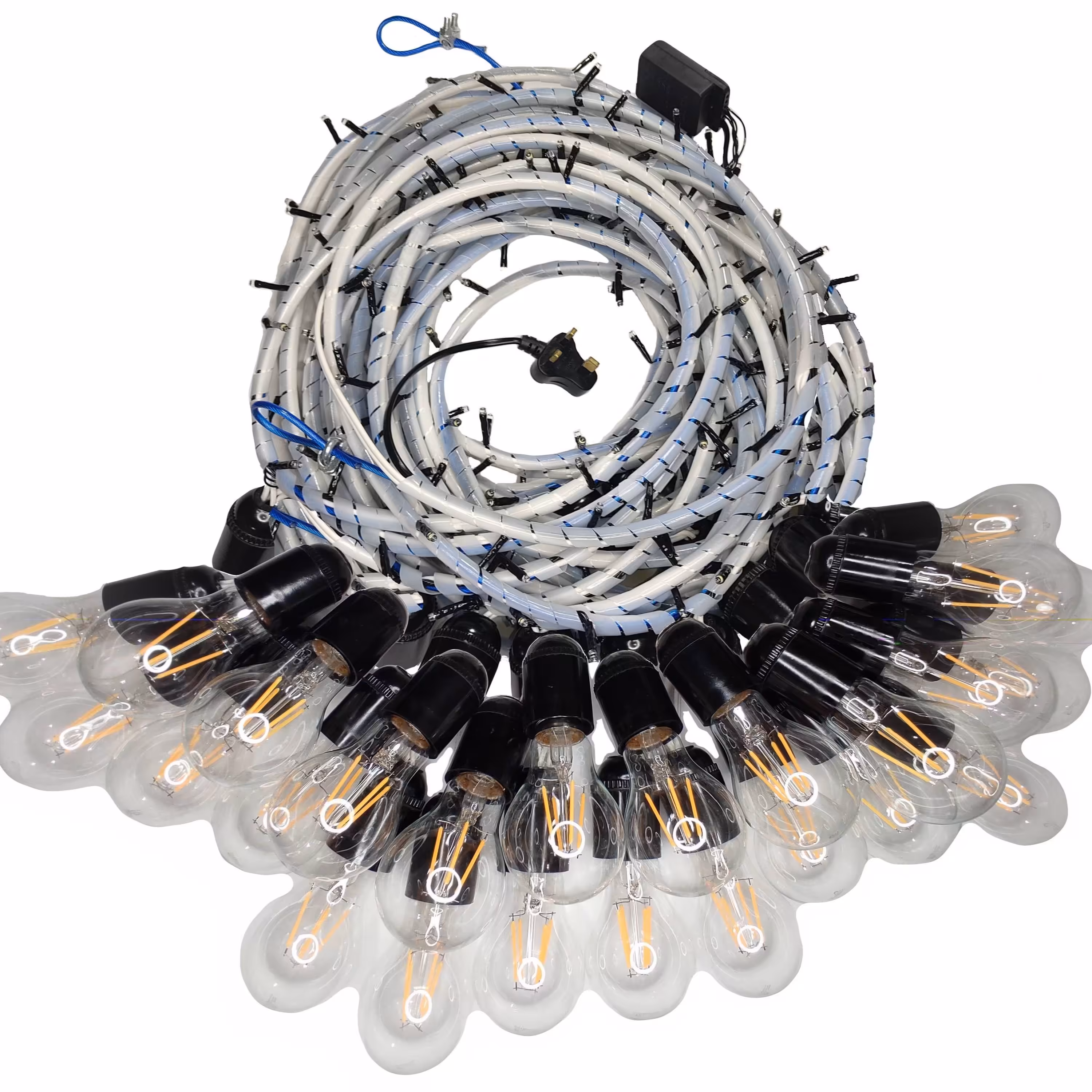 ریسه 9 متری ادیسونی(تلفیقی سوزنی رنگارنگ و حبابی )با بکسل نگهدارنده روکشدار