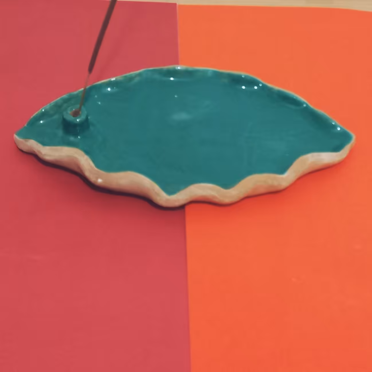 جا عودی مدل  برگ ، رنگ سبز ، قابل شستشو ، دکوری 