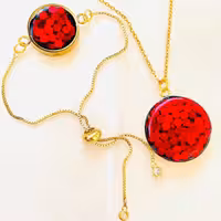 گردنبند و دستبند رنگ ثابت و زنجیر قابل تنظیم هر سایز