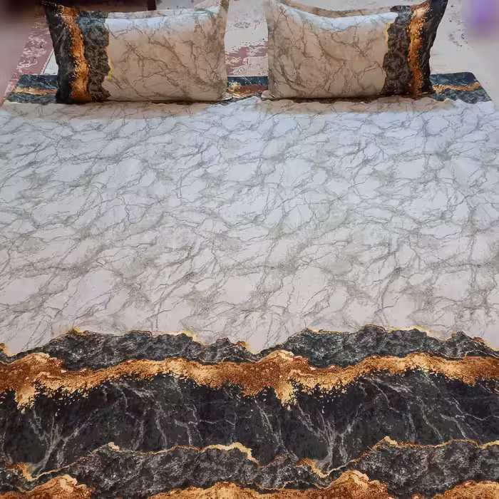 ست روتختی دونفره طرح ماربل سنگی  پس کرایه