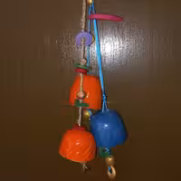 اویز زنگوله  رنگ نارنجی   و آبی دکوری قابل استفاده در اتاق کودک و ...