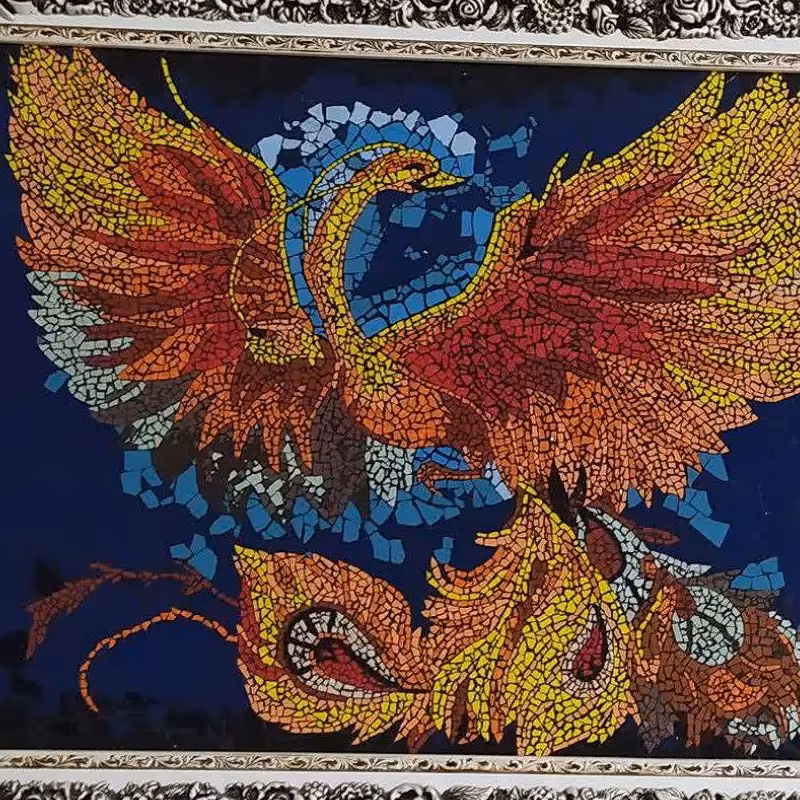 تابلو نقاشی سرامیکی مناسب دیوار- تزیینات - دکوری - مدل پرنده