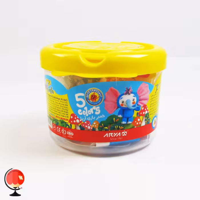 خمیر بازی 5 رنگ سطلی زرد آریا