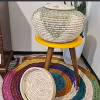 جابرنجی، حبوباتی خمره ای ظرفیت 13-12 کیلو طرحدار حصیری (پس کرایه)