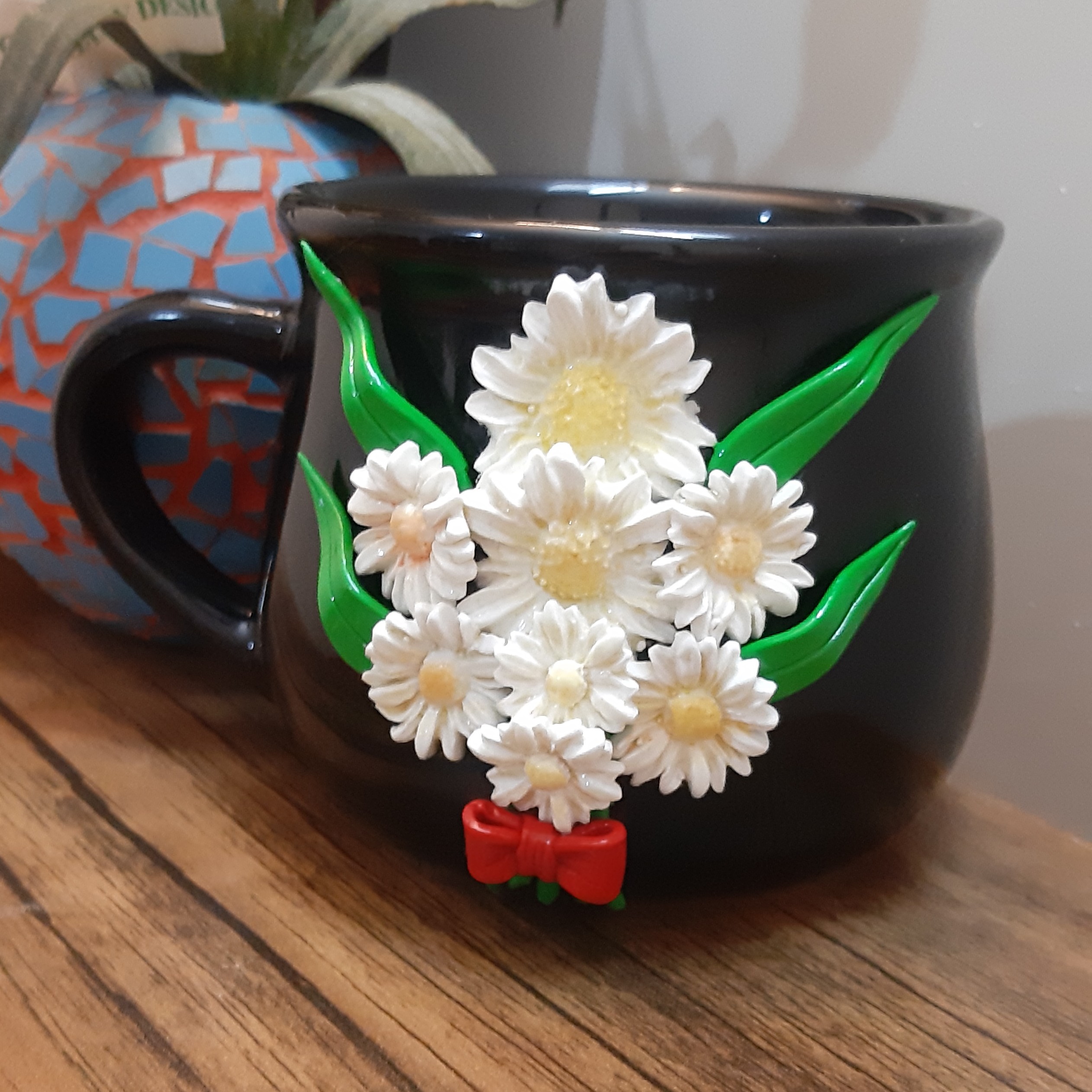 ماگ فنجونی طرح گل مارگارین