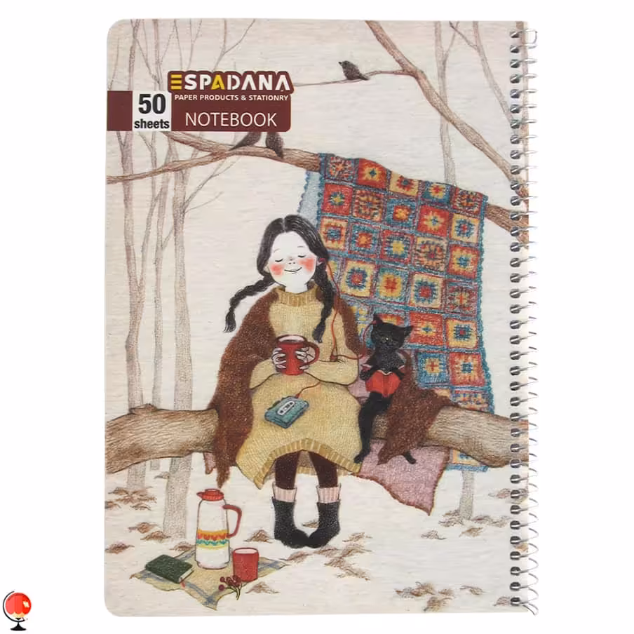 دفتر مشق 50 برگ سیمی طرح زمستان اسپادانا