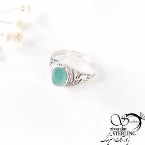 انگشتر نقره بچه گانه عقیق سبز