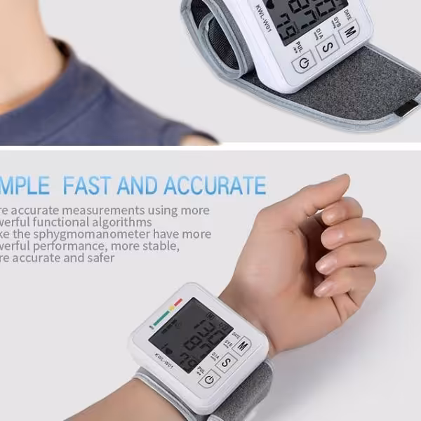 مانیتور فشار خون مچ دست قابل حمل KWL-W01 فشار سنج فشار سنج دیجیتال سخنگو