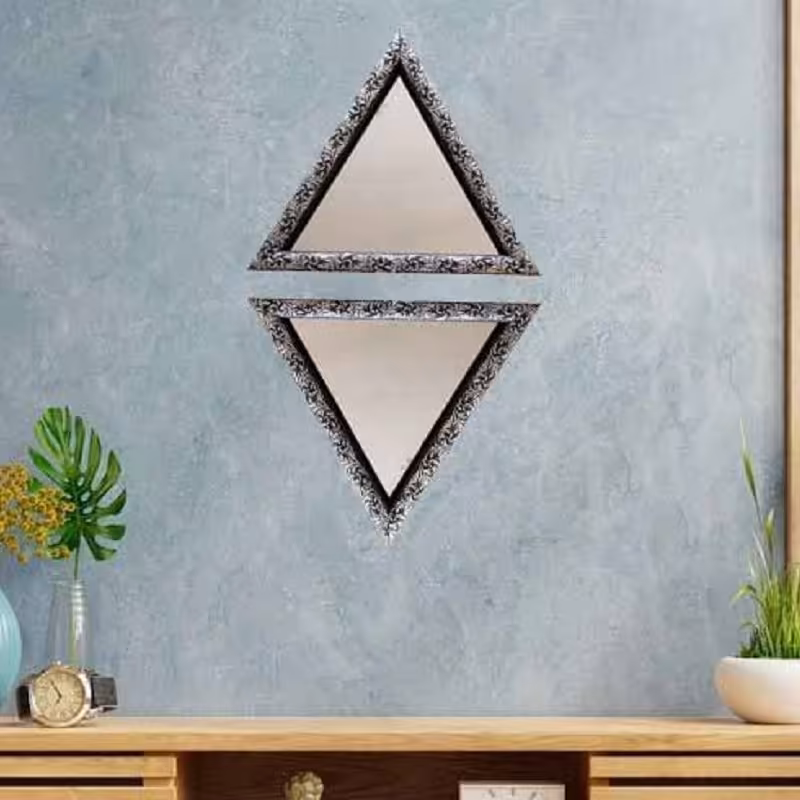 آینه دکوراتیو  طرح مثلث 2 تکه