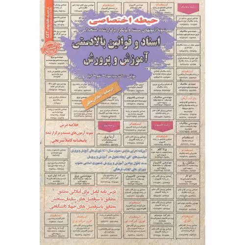 کتاب آزمون استخدامی اسناد و قوانین بالادستی آموزش و پرورش حیطه اختصاصی