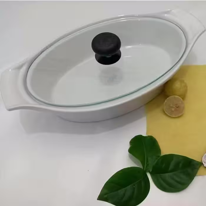 تاوه بیضی سرامیکی
دارای جعبه کادویی 
