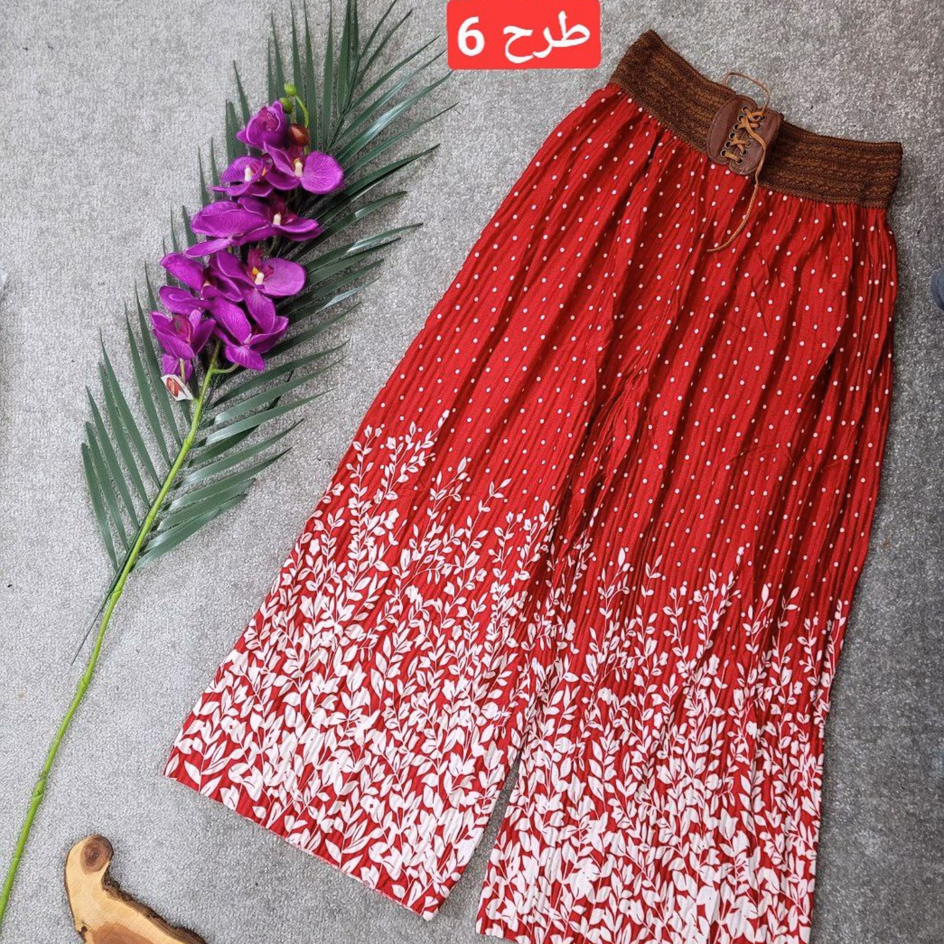 دامن شلواری پلیسه هندی (کرپ اسکاچی خارجی)