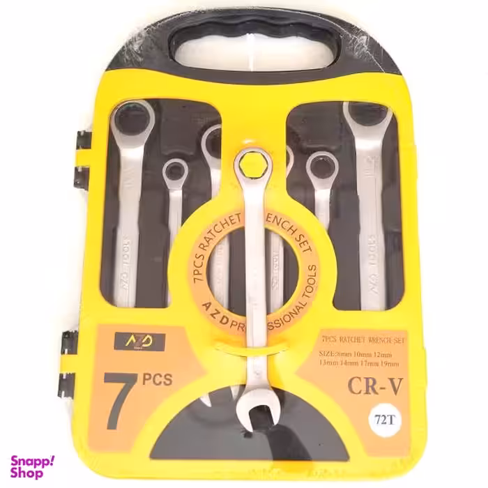 مجموعه 7 عددی آچار یکسر تخت یکسر رینگی ای زد دی کد 72T