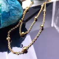 دستبند دو لاین طرح گوی استیل ضد حساسیت رنگ ثابت (204)