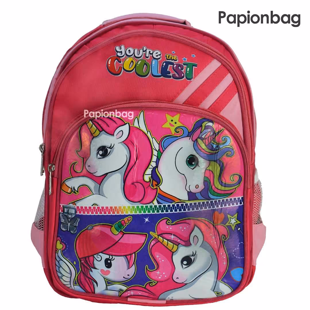 کیف مدرسه دخترانه صورتی یونیکورن یا اسب تک شاخ مدل 140