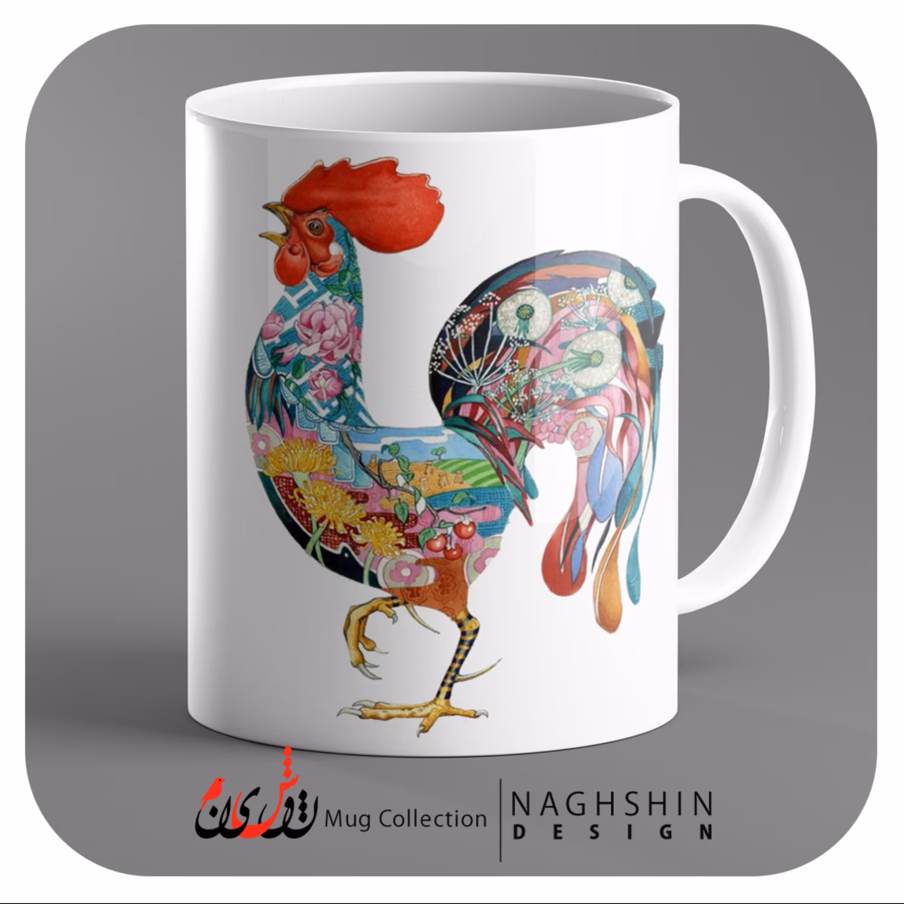ماگ سرامیکی طرح خروس 12 - چاپ سابلیمیشن - کیفیت چاپ و بسته بندی عالی
